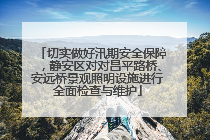 切实做好汛期安全保障，静安区对对昌平路桥、安远桥景观照明设施进行全面检查与维护