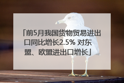 前5月我国货物贸易进出口同比增长2.5% 对东盟、欧盟进出口增长