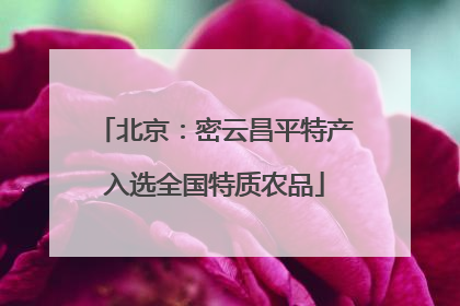 北京：密云昌平特产入选全国特质农品