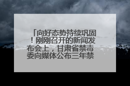向好态势持续巩固！刚刚召开的新闻发布会上，甘肃省禁毒委向媒体公布三年禁毒工作“成绩单”