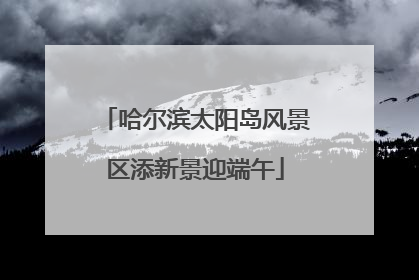 哈尔滨太阳岛风景区添新景迎端午