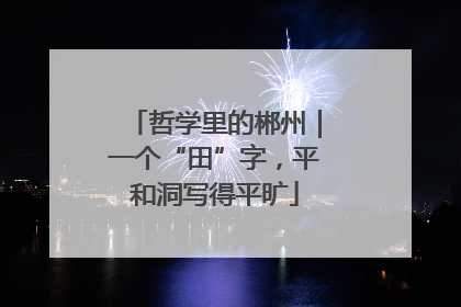 哲学里的郴州｜一个“田”字，平和洞写得平旷