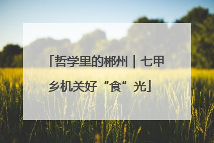 哲学里的郴州|七甲乡机关好“食”光