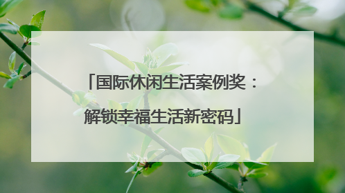 国际休闲生活案例奖：解锁幸福生活新密码