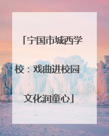 宁国市城西学校：戏曲进校园 文化润童心