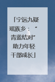 宁远九疑瑶族乡：“青蓝结对” 助力年轻干部成长