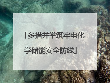 多措并举筑牢电化学储能安全防线