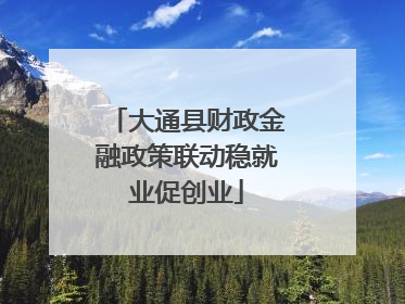 大通县财政金融政策联动稳就业促创业