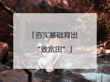 夯实基础育出“致富田”