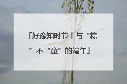 好豫知时节丨与“粽”不“童”的端午