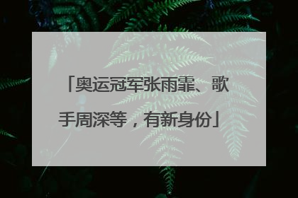 奥运冠军张雨霏、歌手周深等，有新身份