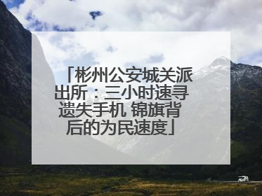 彬州公安城关派出所：三小时速寻遗失手机 锦旗背后的为民速度