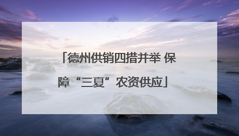 德州供销四措并举 保障“三夏”农资供应