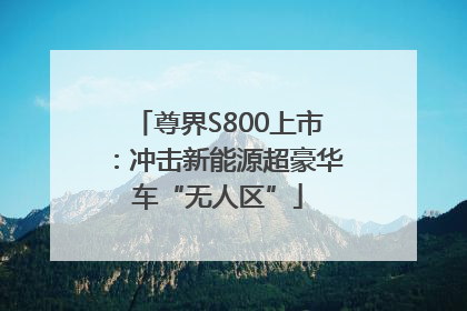 尊界S800上市：冲击新能源超豪华车“无人区”