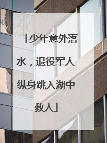 少年意外落水，退役军人纵身跳入湖中救人