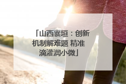山西襄垣：创新机制解难题 精准滴灌润小微