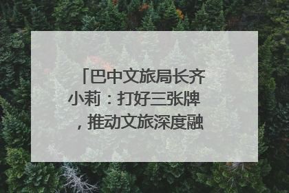 巴中文旅局长齐小莉：打好三张牌，推动文旅深度融合｜文旅局长说