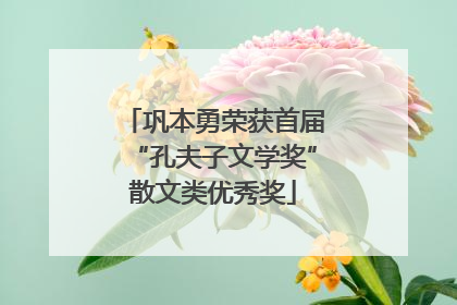 巩本勇荣获首届“孔夫子文学奖”散文类优秀奖