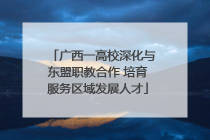 广西一高校深化与东盟职教合作 培育服务区域发展人才