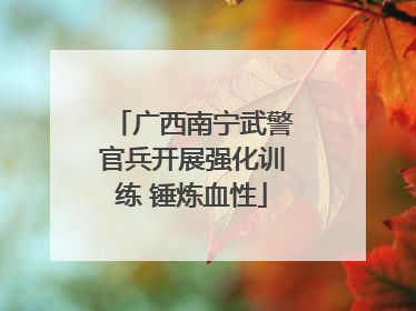 广西南宁武警官兵开展强化训练 锤炼血性