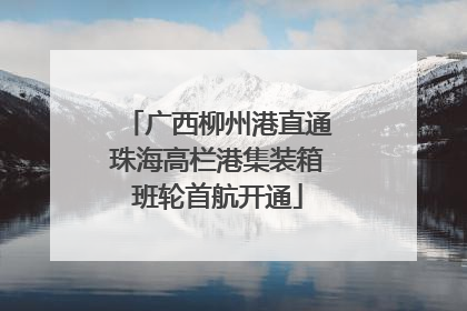 广西柳州港直通珠海高栏港集装箱班轮首航开通