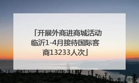 开展外商进商城活动 临沂1-4月接待国际客商13233人次