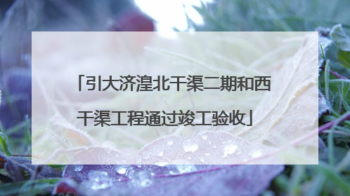 引大济湟北干渠二期和西干渠工程通过竣工验收