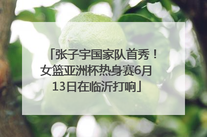 张子宇国家队首秀！女篮亚洲杯热身赛6月13日在临沂打响