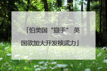 怕美国“撒手” 英国欲加大开发核武力