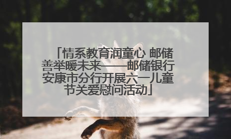 情系教育润童心 邮储善举暖未来——邮储银行安康市分行开展六一儿童节关爱慰问活动