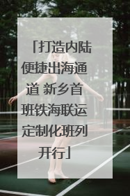 打造内陆便捷出海通道 新乡首班铁海联运定制化班列开行