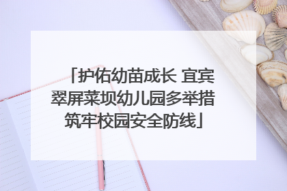 护佑幼苗成长 宜宾翠屏菜坝幼儿园多举措筑牢校园安全防线