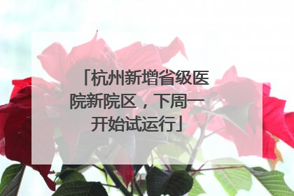 杭州新增省级医院新院区，下周一开始试运行