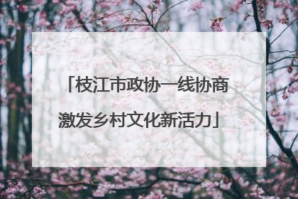 枝江市政协一线协商激发乡村文化新活力