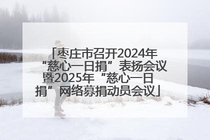 枣庄市召开2024年“慈心一日捐”表扬会议暨2025年“慈心一日捐”网络募捐动员会议