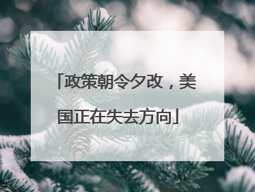 政策朝令夕改，美国正在失去方向