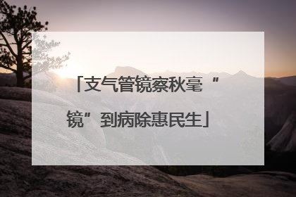 支气管镜察秋毫“镜”到病除惠民生