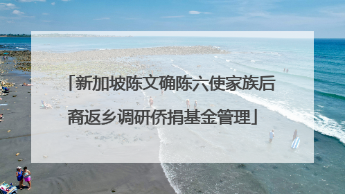 新加坡陈文确陈六使家族后裔返乡调研侨捐基金管理