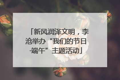 新风润泽文明，李沧举办“我们的节日·端午”主题活动