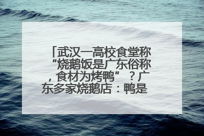 武汉一高校食堂称“烧鹅饭是广东俗称，食材为烤鸭”？广东多家烧鹅店：鸭是鸭鹅是鹅