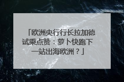 欧洲央行行长拉加德试乘点赞：萝卜快跑下一站出海欧洲？