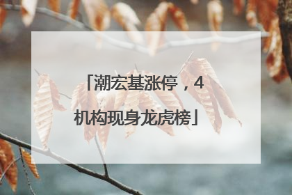 潮宏基涨停，4机构现身龙虎榜
