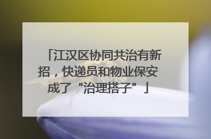 江汉区协同共治有新招，快递员和物业保安成了“治理搭子”