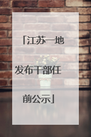 江苏一地发布干部任前公示