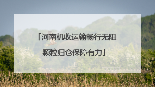河南机收运输畅行无阻 颗粒归仓保障有力