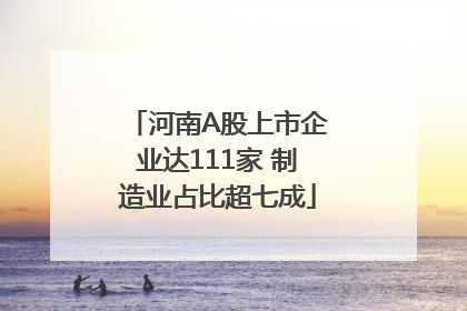 河南A股上市企业达111家 制造业占比超七成