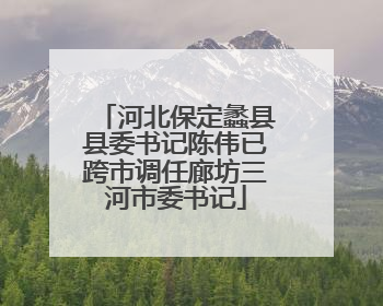 河北保定蠡县县委书记陈伟已跨市调任廊坊三河市委书记