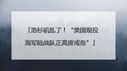 洛杉矶乱了！“美国现役海军陆战队正高度戒备”