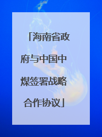 海南省政府与中国中煤签署战略合作协议