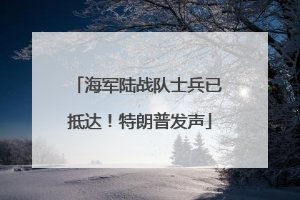 海军陆战队士兵已抵达！特朗普发声